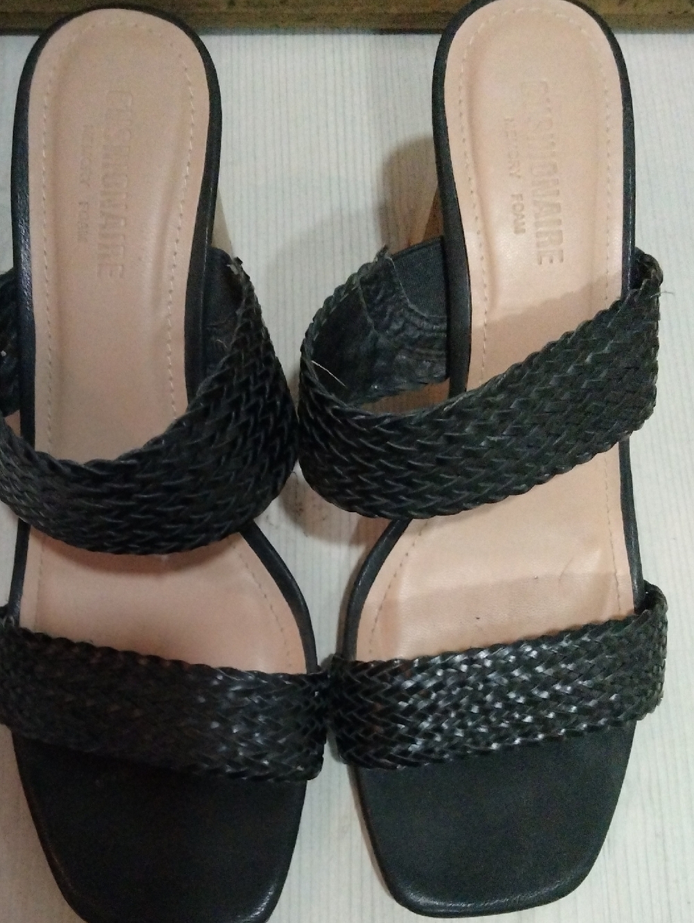 Black Braided Slide Sandals - Women